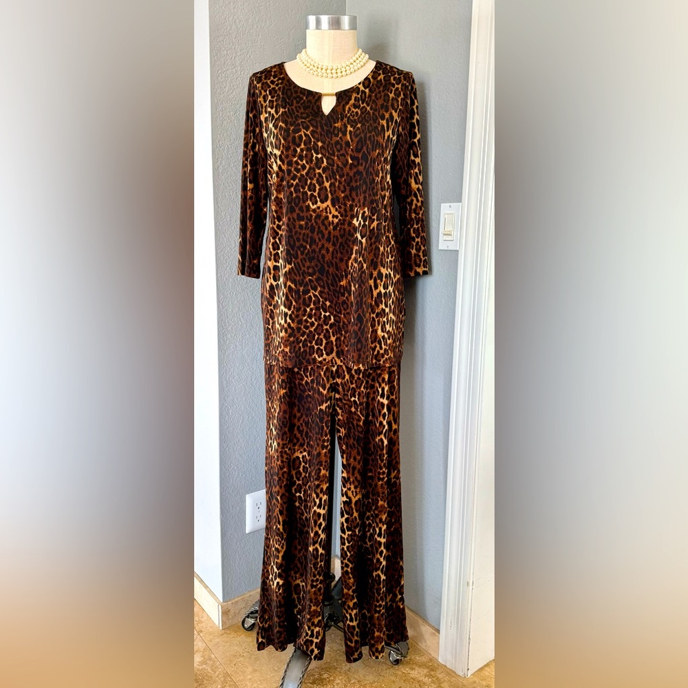 IMAN Leopard Print Jumpsuit